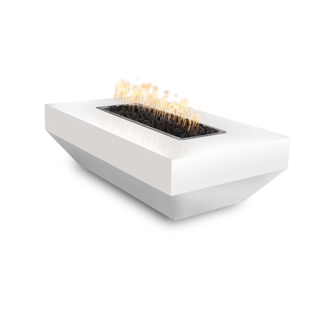 The Outdoor Plus 108 Rectangular Moderno Fire Pit - Powder Coated Metal - White - Natural Gas OPT-MODPC10828-WHT-NG